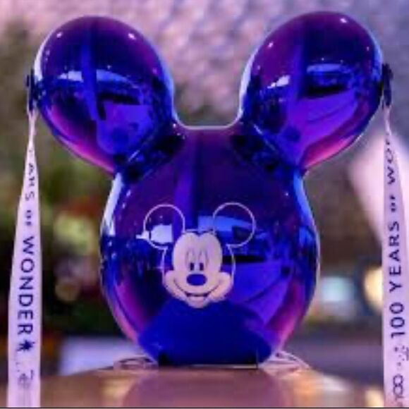 DISNEY 100 YEARS OF WONDER MICKEY BALLOON POPCORN BUCKET WITH LANYARD NEW - Picture 6 of 7